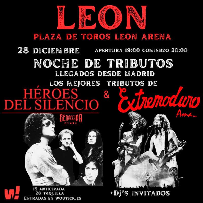 Noche de tributos: Héroes del silencio & Extremoduro. Plaza de toros León Arena