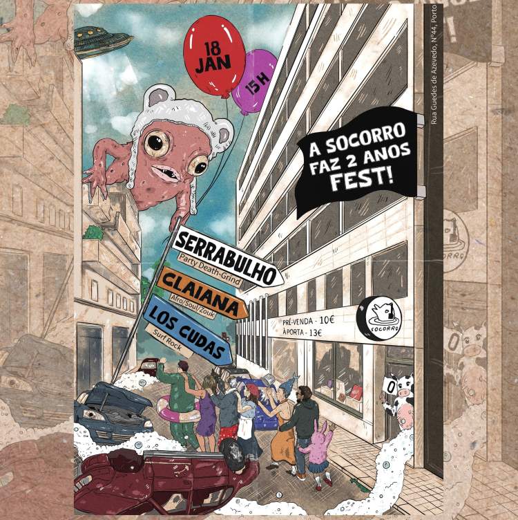 A SOCORRO FAZ 2 ANOS FEST! c/ SERRABULHO + CLAIANA + LOS CUDAS