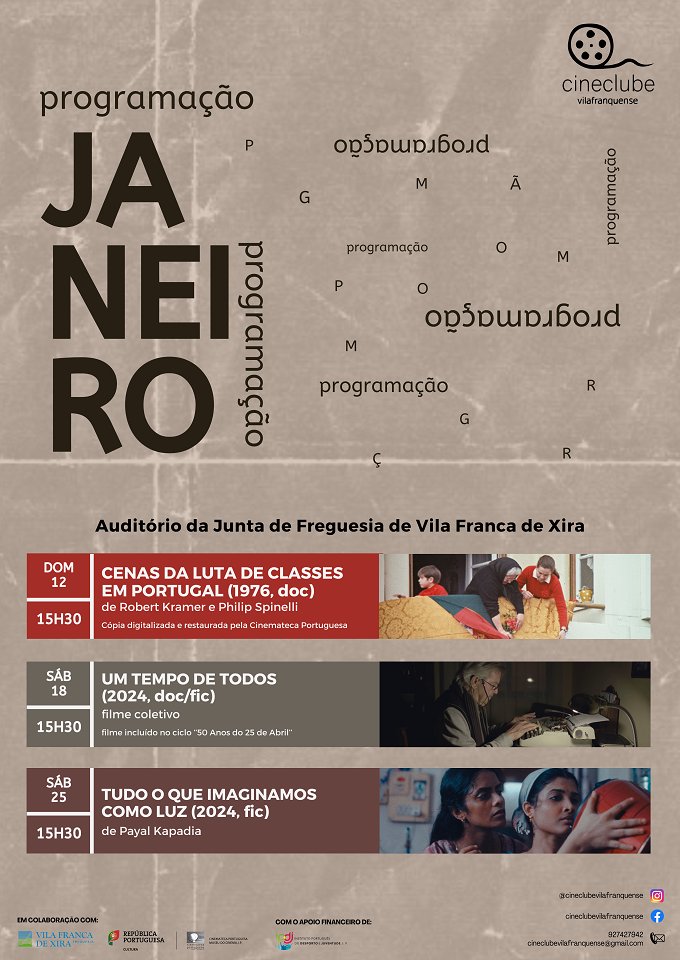 Programação Cineclube Vilafranquense - Janeiro