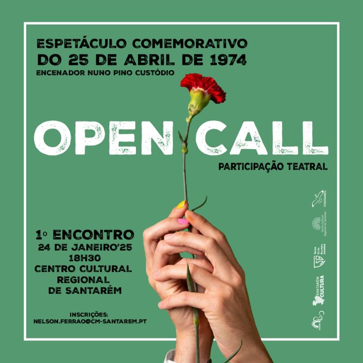 Chamada de Voluntários para participação Teatral de espetáculo comemorativo do 25 de Abril de 1974