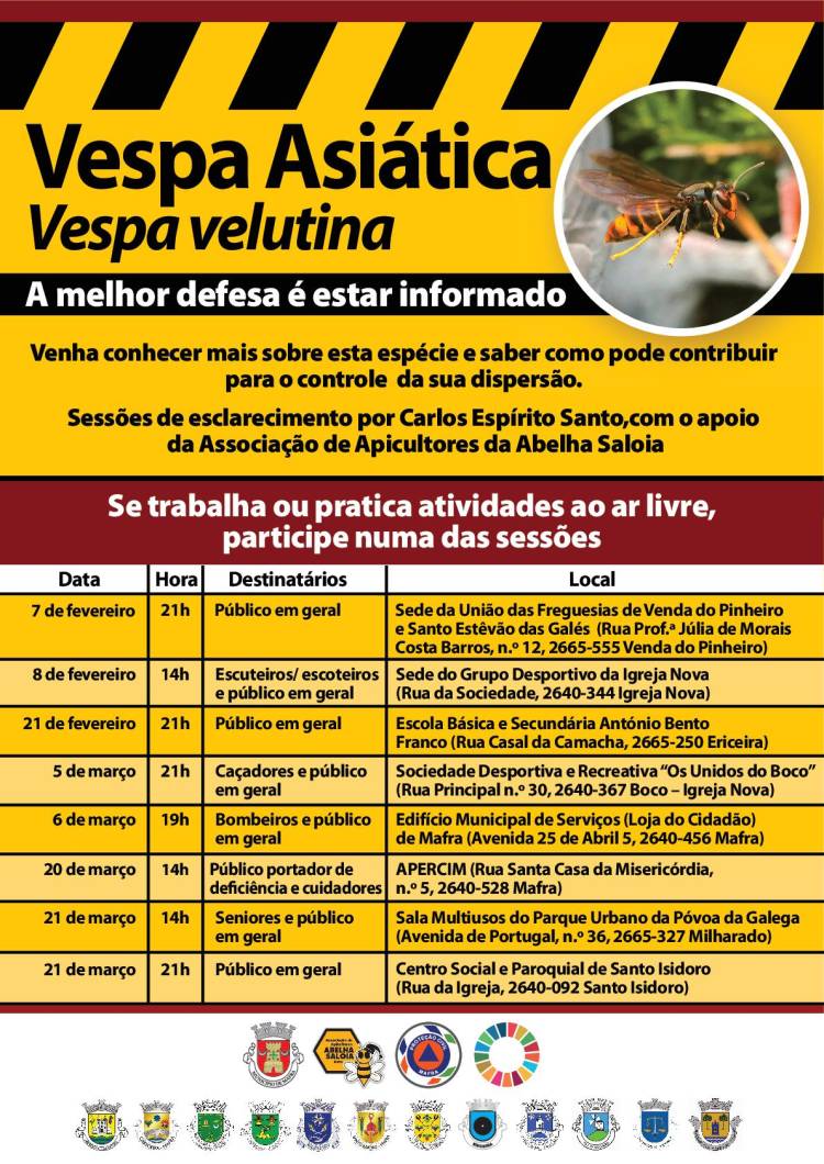 Sessões de esclarecimento sobre a Vespa Velutina