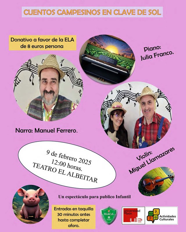 «Cuentos campesinos en clave de sol» A favor del ELA. Teatro El Albéitar