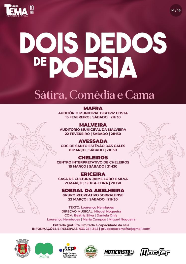 Dois Dedos de Poesia 'Sátira, Comédia e Cama'