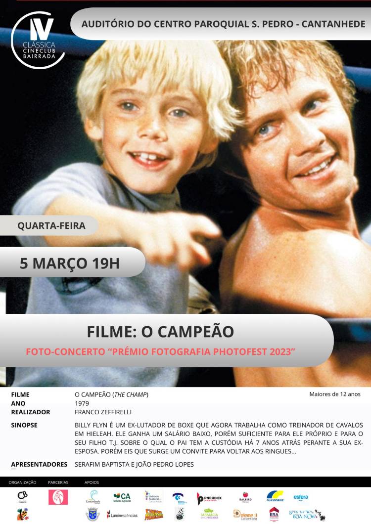 Cinema: 'O Campeão' de Franco Zeffirelli / Foto-Concerto 'Fotografia Photofest 23' - Cabra Cor Rosa