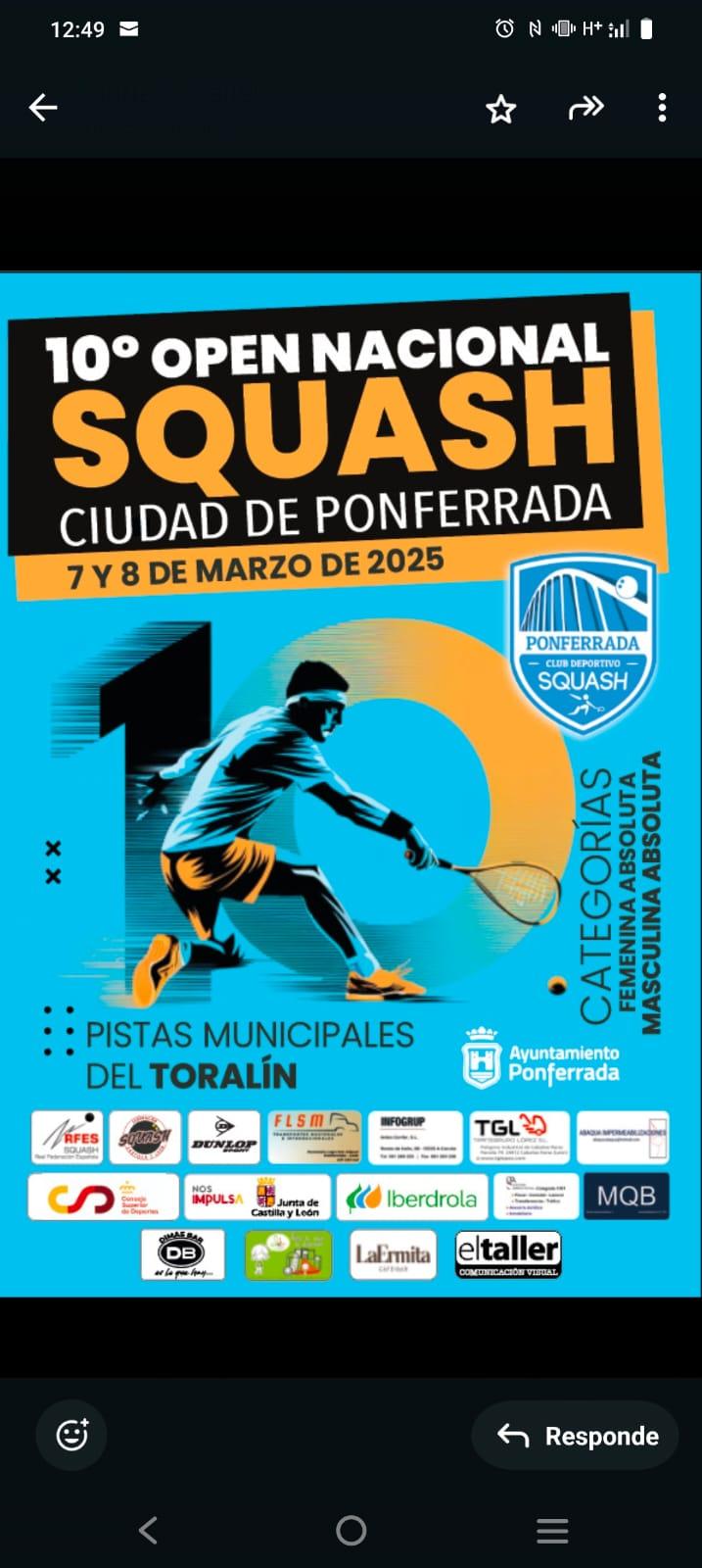10º OPEN NACIONAL SQUASH CIUDAD DE PONFERRADA 2025