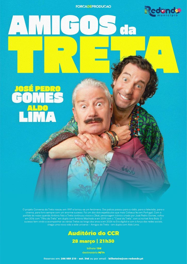 “Amigos da Treta” com José Pedro Gomes e Aldo Lima | 28 de março | 21h30 | Auditório do CCR