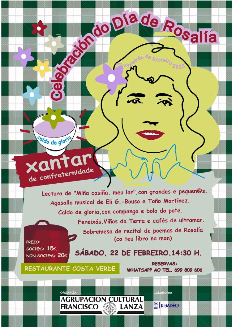 Celebración do Día de Rosalía. Xantar de confraternidade.