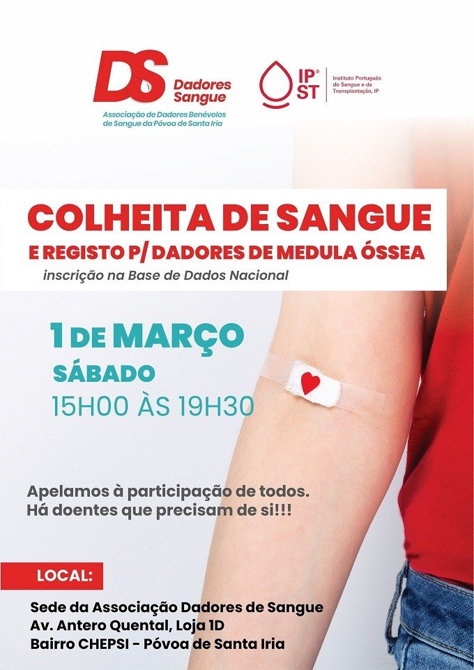 Colheita de Sangue e Registo para Dadores de Medula Óssea