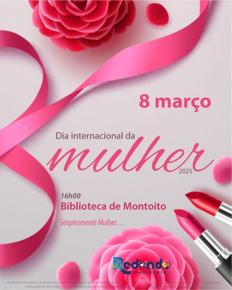 Dia Internacional da Mulher | 08 de março | 16h00 | Biblioteca de Montoito
