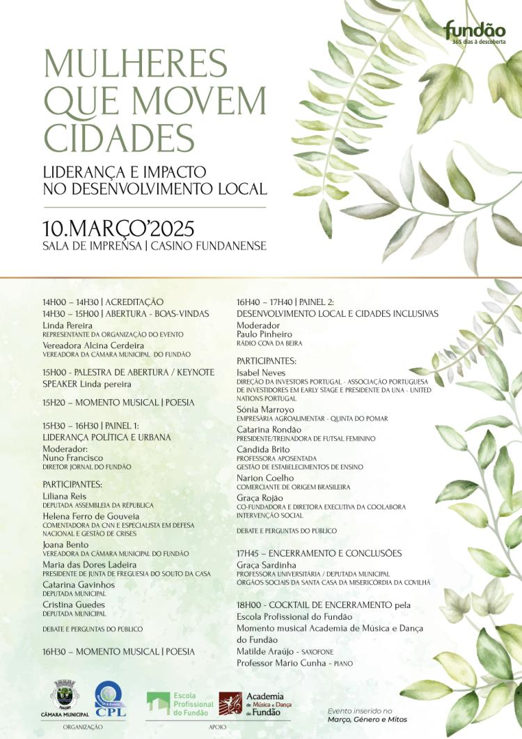 Conferência “Mulheres que Movem Cidades. Liderança e Impacto no Desenvolvimento Local”