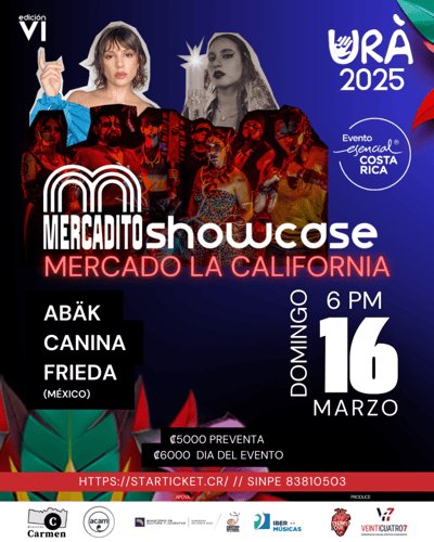 SHOWCASE EL MERCADITO URÀ 2025 | DOMINGO 16 DE MARZO • 6 PM