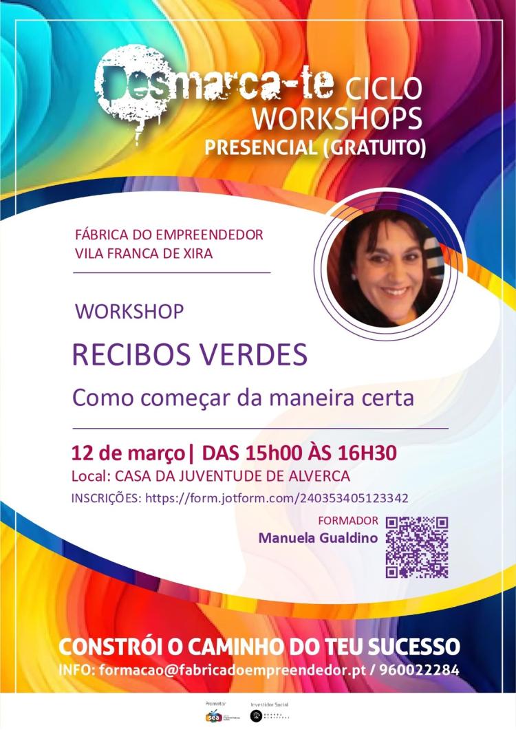 Workshop gratuito de “Recibos Verdes”, na Fábrica do Empreendedor de Vila Franca de Xira
