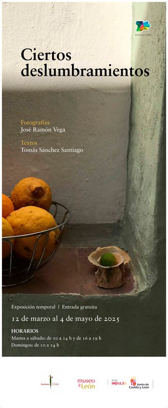 «Ciertos deslumbramientos» Fotografía José Ramón Vega. Textos Tomás Sánchez Santiago. Museo de León