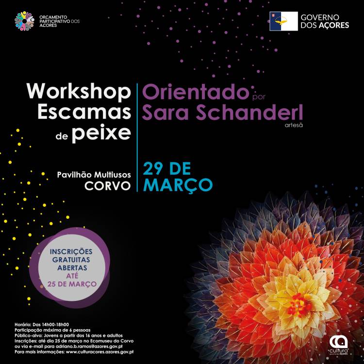 Workshop de Escama de Peixe por Sara Schanderl na ilha do Corvo