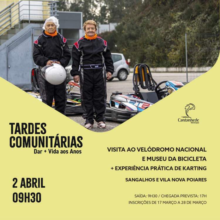 Tardes Comunitárias: Visita ao Velódromo de Sangalhos, Museu da Bicicleta e prática de karting