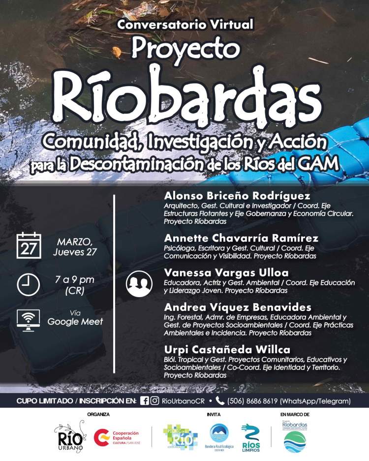 Conversatorio «Proyecto Ríobardas. Comunidad, Investigación y Acción para la descontaminación de los ríos del GAM»