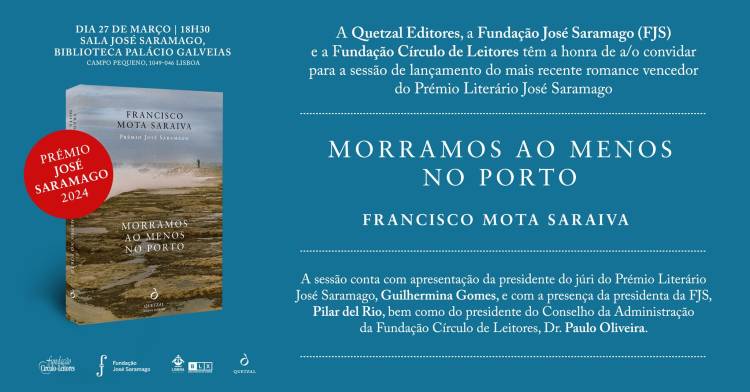 CONVITE | Sessão de lançamento do livro «Morramos ao menos no porto», de Francisco Mota Saraiva