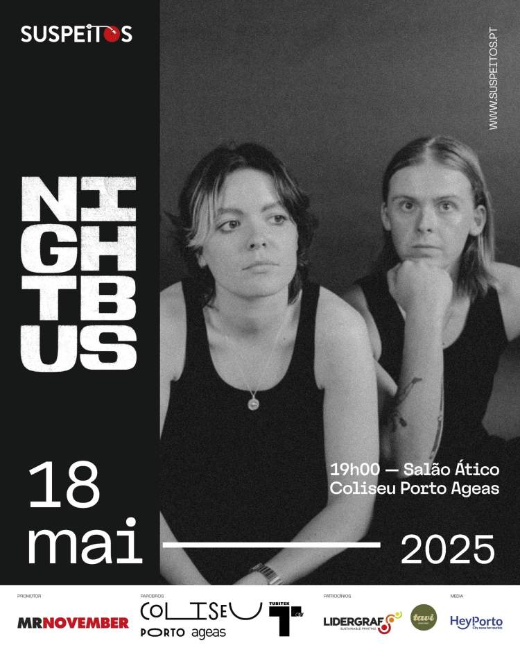 Os SUSPEITOS, em coprodução com o Coliseu Porto Ageas, apresentam NIGHTBUS 
