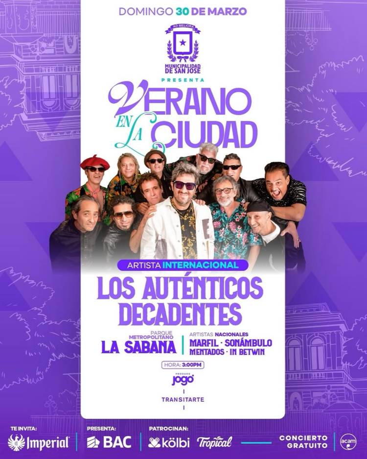 Los Auténticos Decadentes en Costa Rica 2025