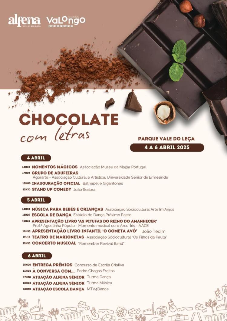 'Chocolate com Letras' no Parque Vale do Leça