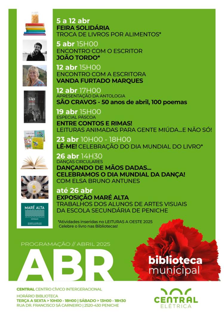 Biblioteca Municipal | Programação ABRIL 2025