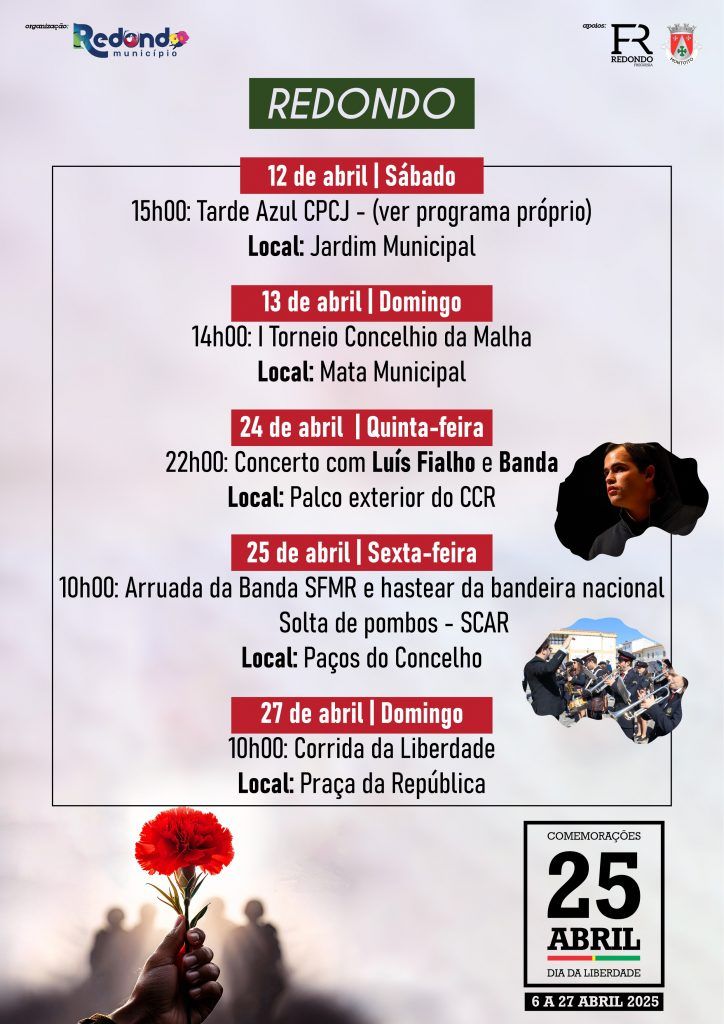 Comemorações do 25 de Abril: Redondo | de 12 a 27 de abril
