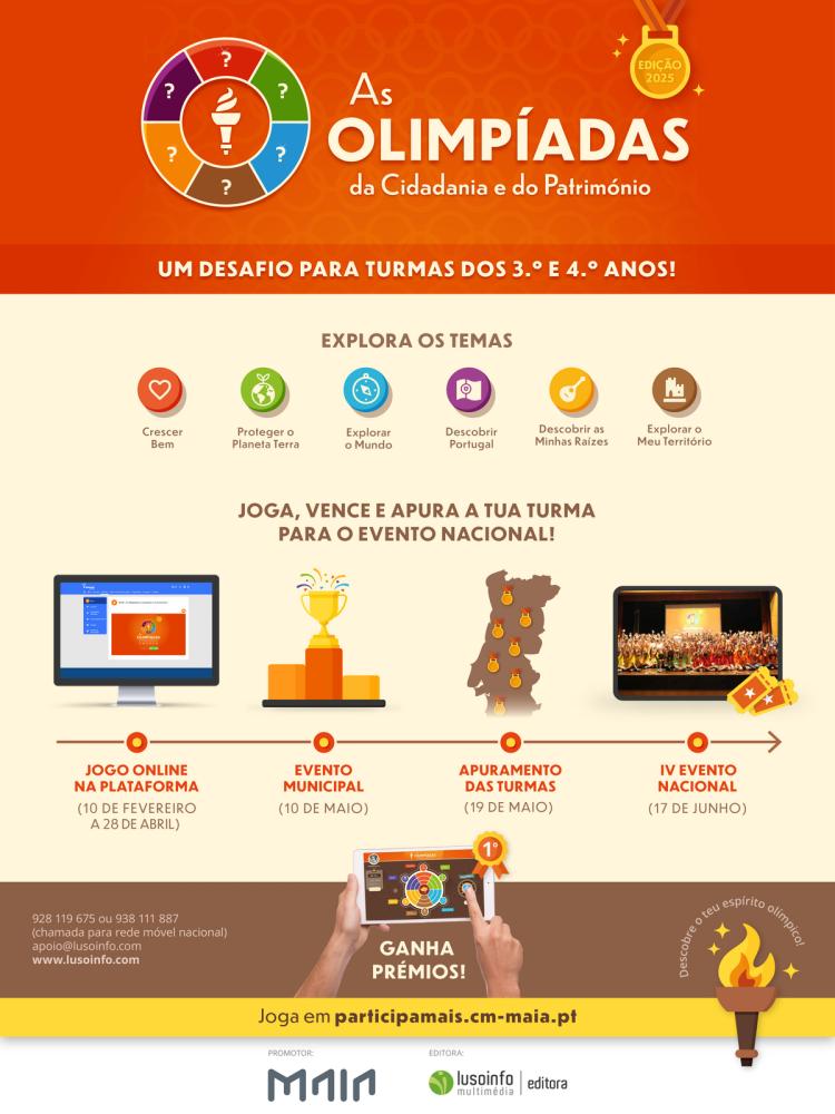 Concurso Municipal “As Olimpíadas da Cidadania e do Património”, participa+