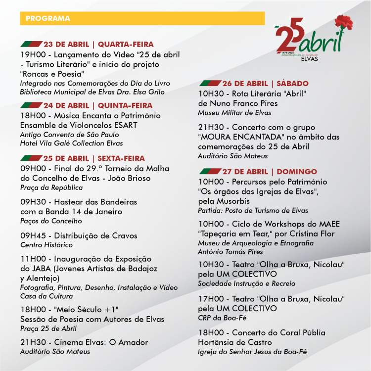Comemorações do 25 de abril em Elvas