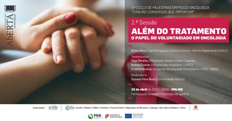 “O Papel do Voluntariado em Oncologia” palestra online da Universidade Aberta