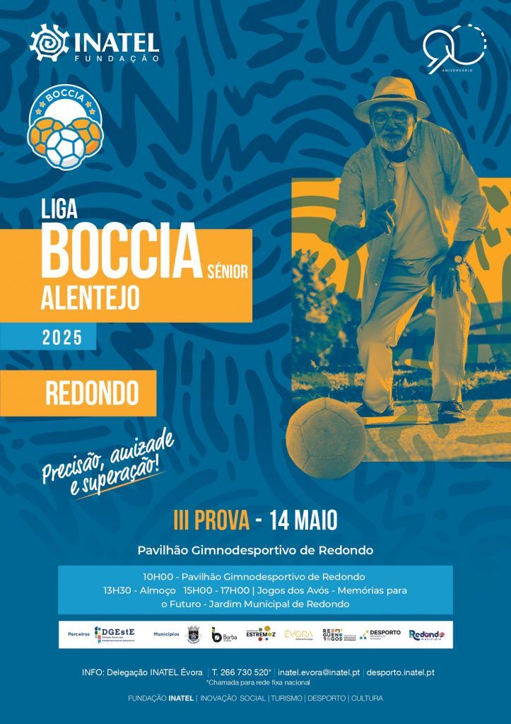 Liga Boccia Sénior Inatel | Redondo | 14 de maio | 10h00 | Pavilhão Gimnodesportivo de Redondo