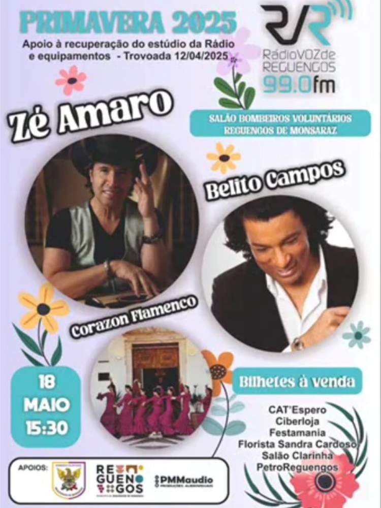 Primavera 2025: Espetáculo solidário Rádio Voz de Reguengos 99.0FM
