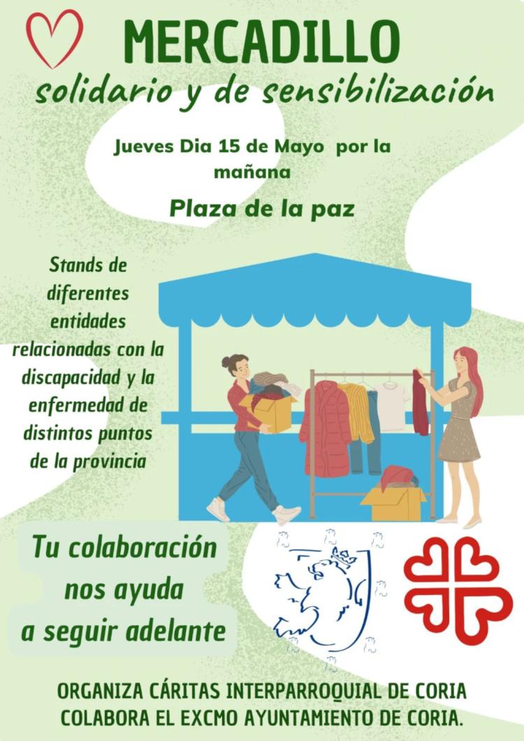 Mercadillo solidario y de sensibilización de Cáritas Interparroquial de Coria