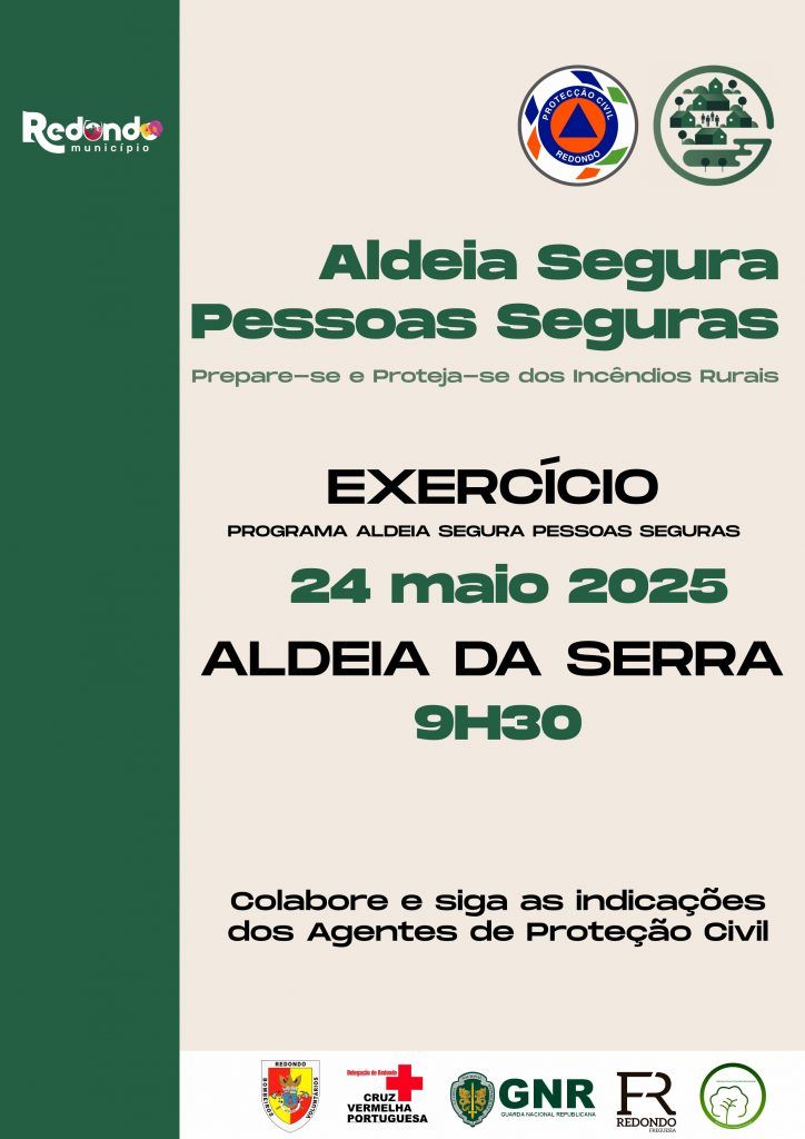 Exercício Aldeia Segura Pessoas Seguras |  24 de maio | 09h30 | Aldeia da Serra