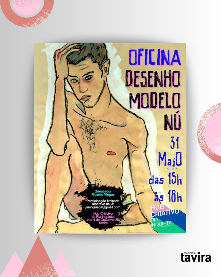 Oficina desenho artístico com modelo nu