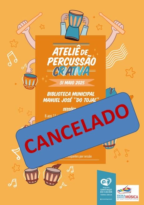 Ateliê de Percussão Criativa na Biblioteca Municipal Manuel José “do Tojal” – CANCELADO