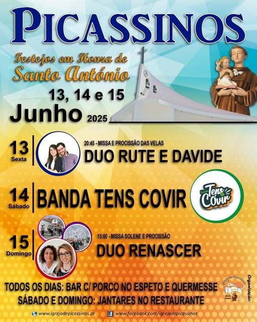 PICASSINOS CELEBRA FESTAS DE SANTO ANTÓNIO COM MÚSICA, FÉ E TRADIÇÃO