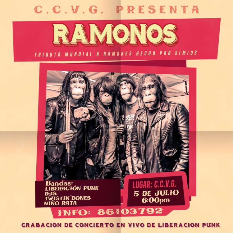 Ramonos en Costa Rica. Tributo Mundial a Ramones hecho por Simios.