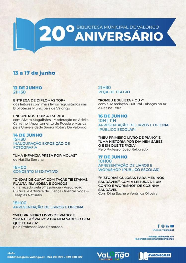 Biblioteca de Valongo comemora 20.º aniversário