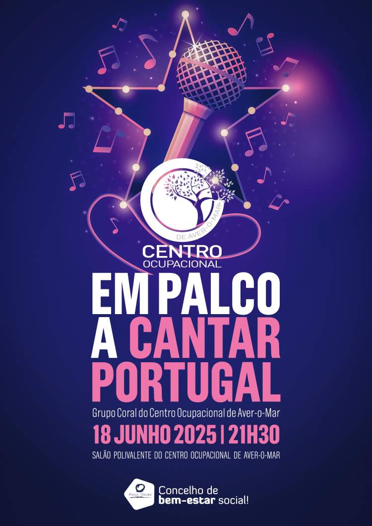 Centro Ocupacional de Aver-o-Mar em palco a cantar Portugal