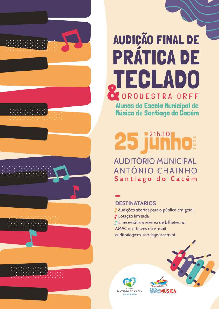 Audição final de prática de teclado & orquestra orff