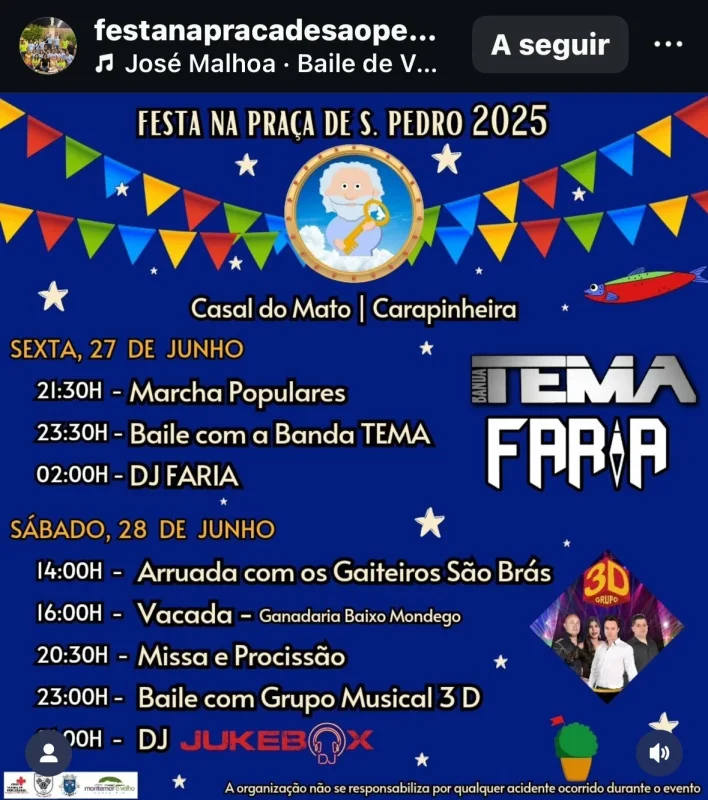 Festa na Praça de S. Pedro 2025