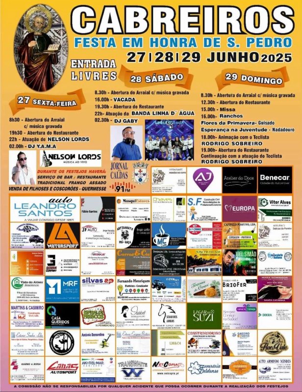 Festa em Honra de S. Pedro em Cabreiros 2025