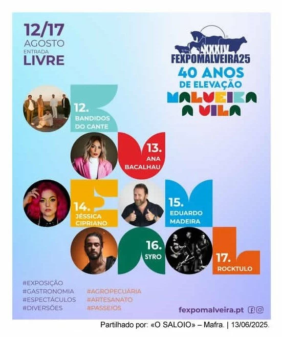 Fexpomalveira 2025 - 40 Anos de Elevação de Malveira a Vila