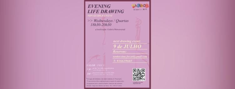 Evening Life Drawing Class — 9 de julho c/ Tambor Time For Art
