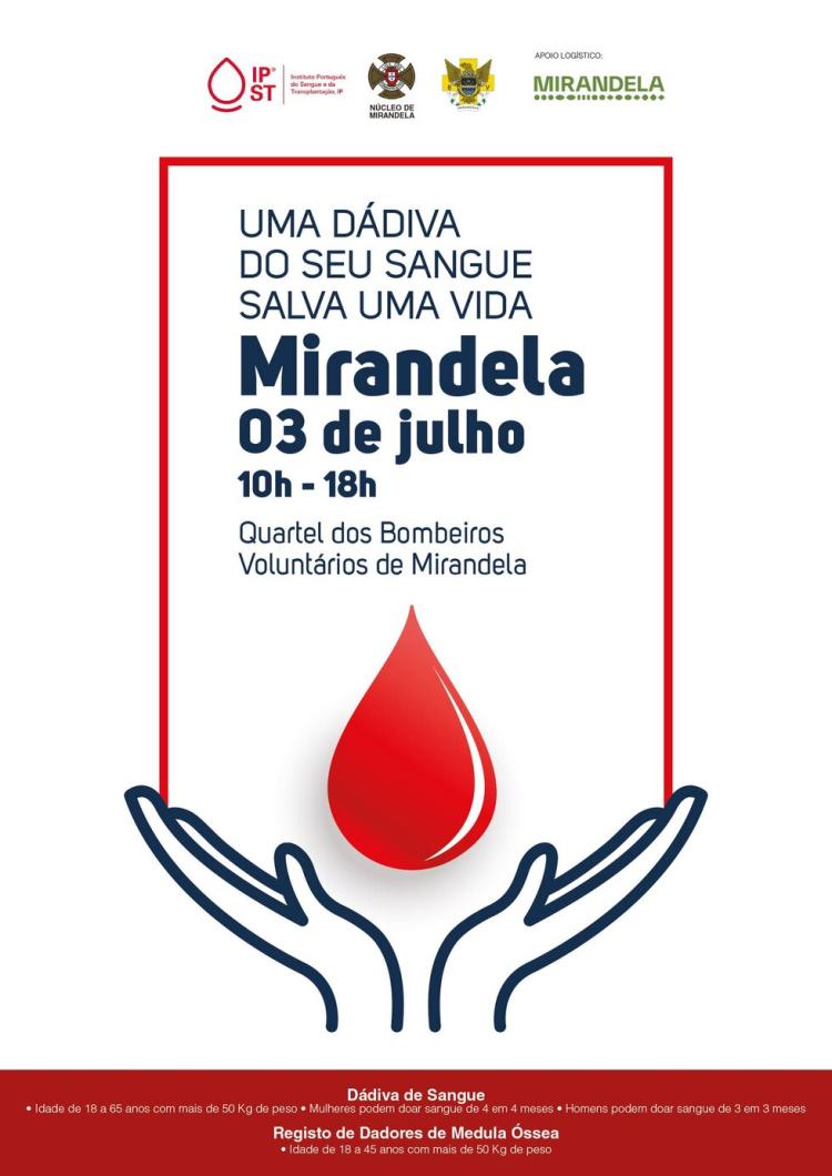 Dádiva de Sangue - 3 de julho de 2025 - O seu gesto pode manter a sua vida e de muitos outros!