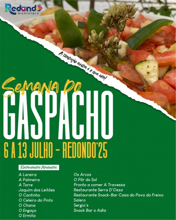 Semana do Gaspacho | de 06 a 13 de julho | Concelho de Redondo