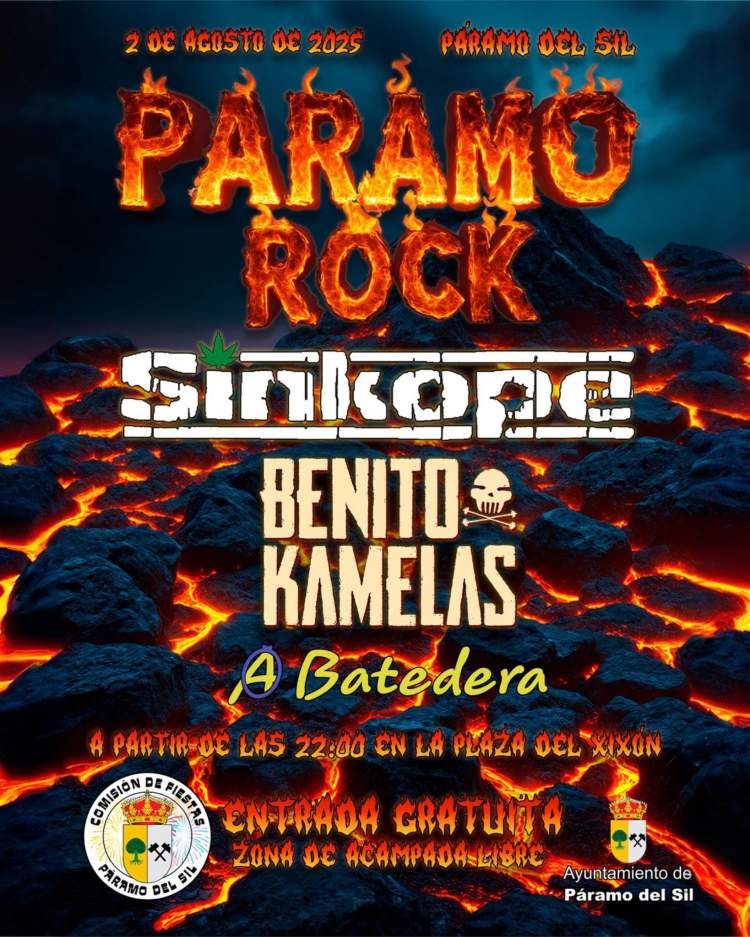 PÁRAMO ROCK - PÁRAMO DEL SIL(El Bierzo, León)-A BATEDERA + BENITO KAMELAS + SINKOPE-ENTRADA GRATUITA