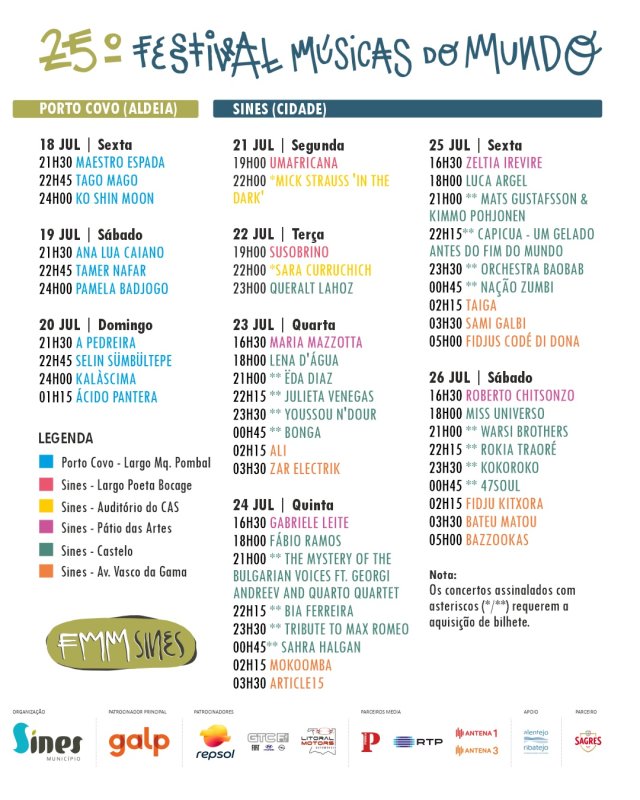 25º Festival Músicas do Mundo (Sines)