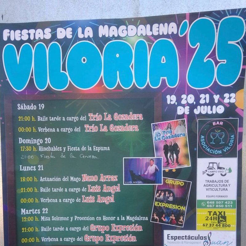 Fiestas de la Magdalena en Viloria 2025