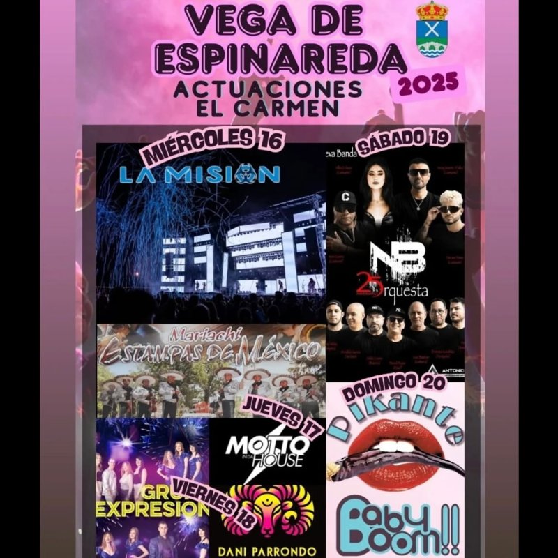 Actuaciones El Carmen 2025 en Vega de Espinareda